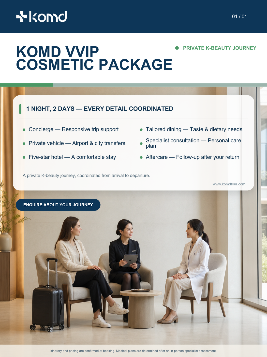 KOMD VVIP Cosmetic Package: A Private 1-Night, 2-Day K-Beauty Journey