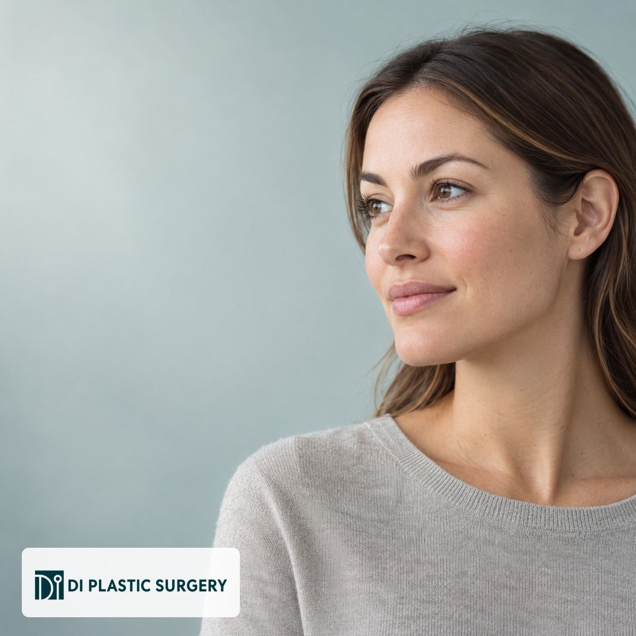 AI-generated fictional adult facial profile for an implant consultation topic; not a patient or before-and-after result