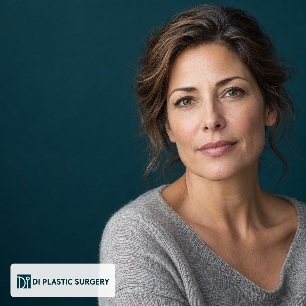 AI-generated fictional editorial woman with natural facial lines; not a thread-lift patient or result